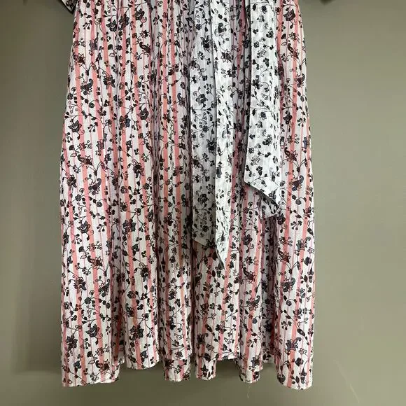 Ulla Johnson Selvi Printed Cotton Gauze Midi Dress Size 0 Pink White Floral Boho - Picture 10 of 16